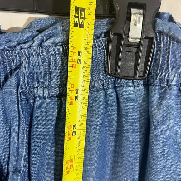 Michael Michael Kors Women's Tie Front Wide Leg Pants Light Cadet Wash Sz L NWT - Picture 10 of 10